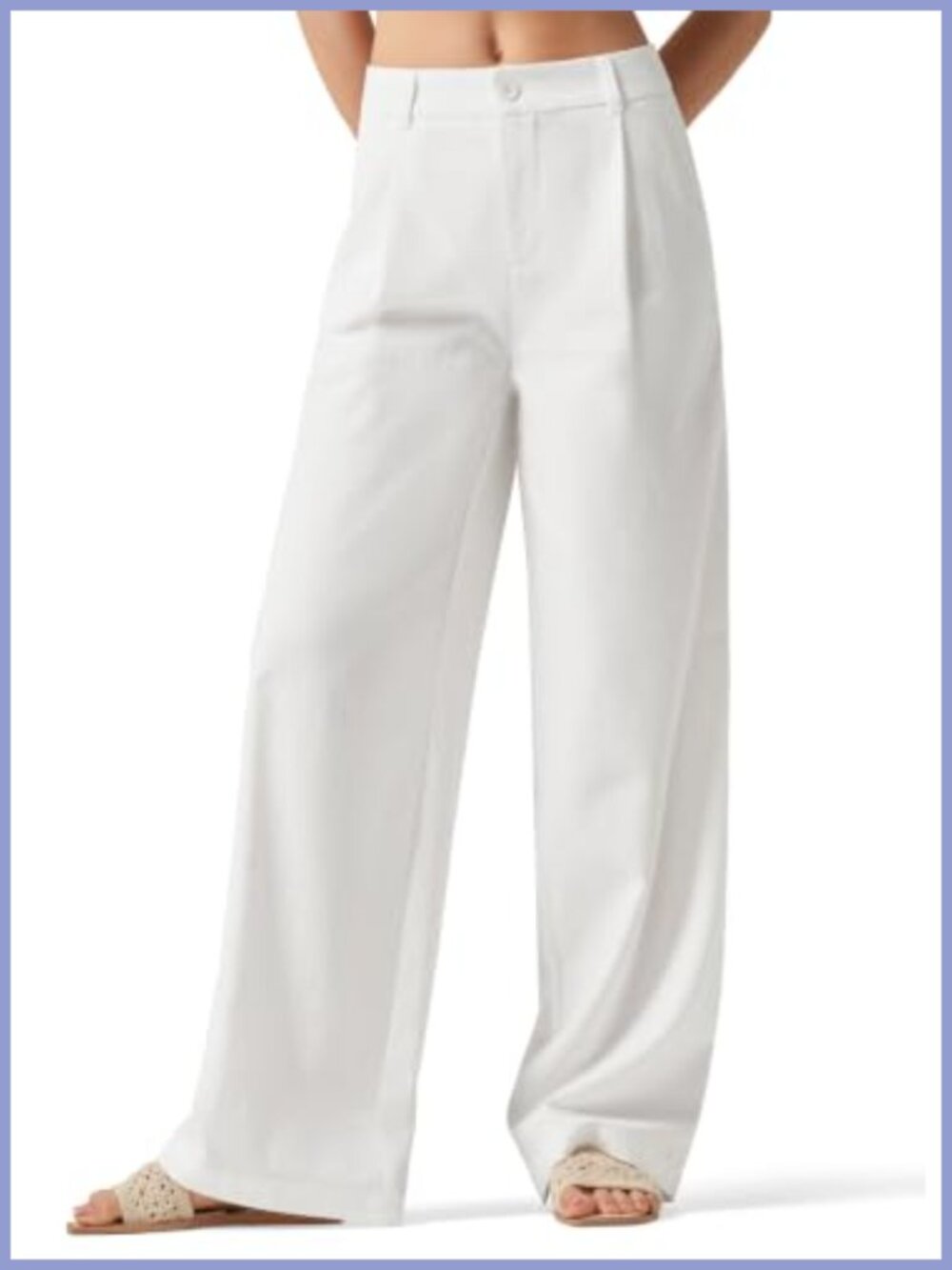 Linen Cotton Wide Leg High Waist Pleated Palazzo Pants